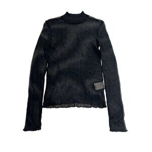 Ksubi Black Sheer Ribbed Top